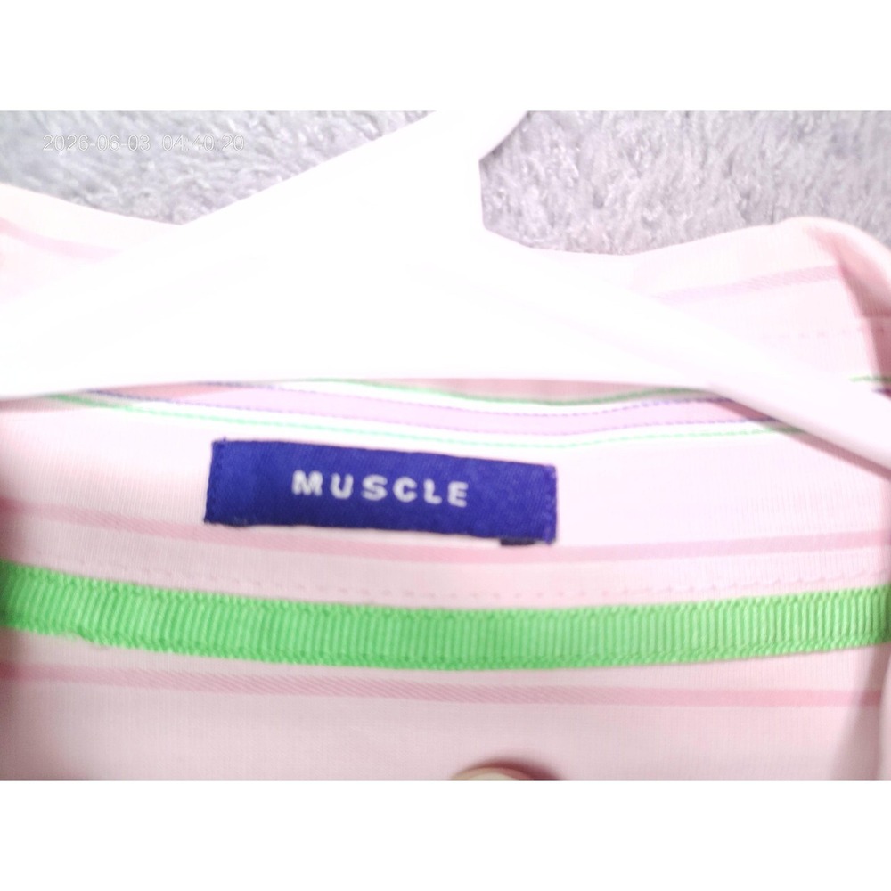Abercrombie & Fitch Shirt Mens Medium Pink Stripe Long Sleeve Button Down Casual - Picture 5 of 9
